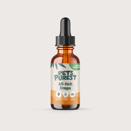 Natural All-Itch Drops for dogs and cats – herbal allergy relief with Skullcap, Ginkgo & Nettle in a non-drowsy formula