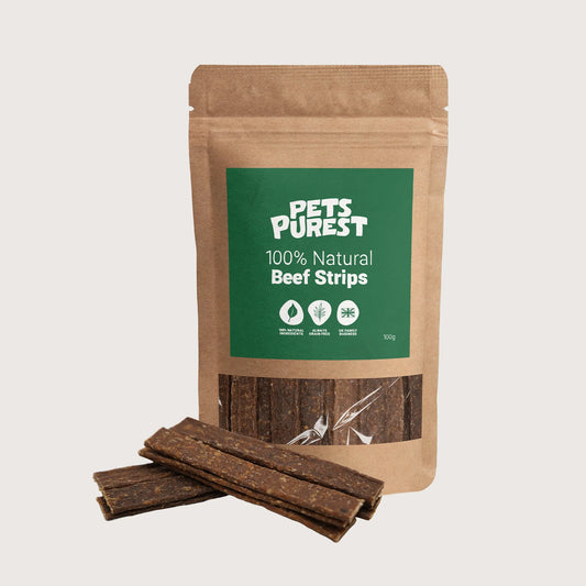 Air-dried beef strips dog treats – 100% natural, protein-packed, and grain-free
