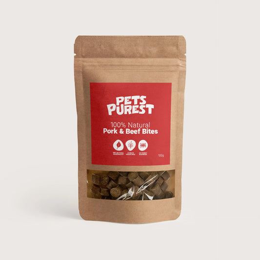 Dog-friendly pork and beef bites – natural, protein-packed, grain-free treats