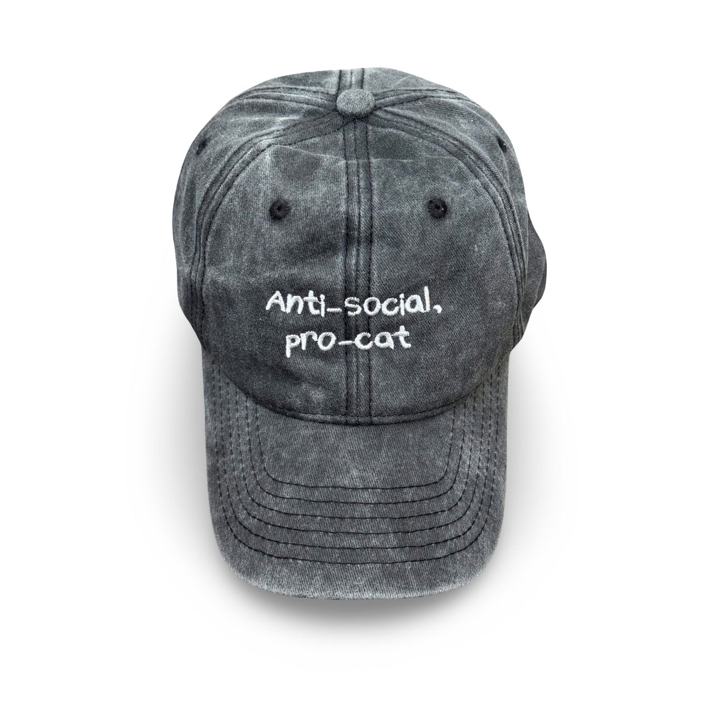 Black cap with “Anti-Social, Pro-Cat” embroidered – Pawsitive Wellness